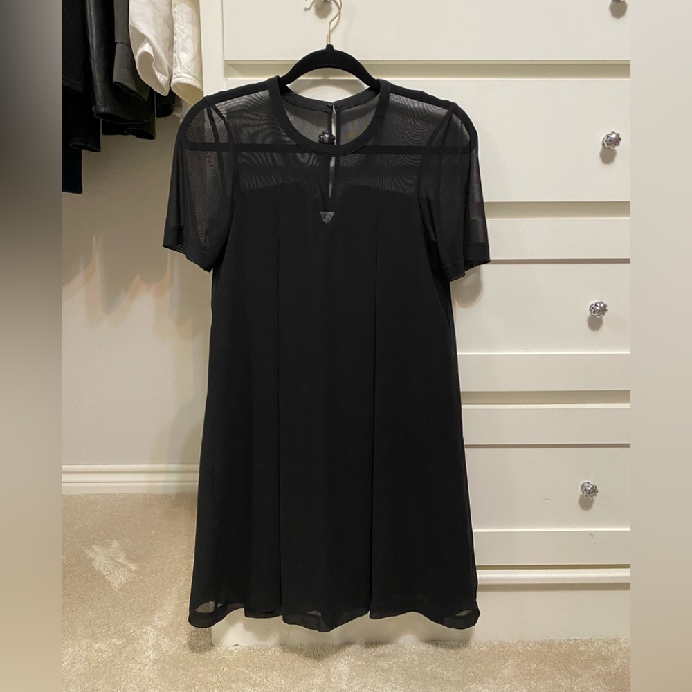 BCBG sheer neck dress